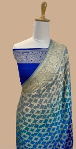 Dual Shade Banarasi Pure Chiffon Silk Saree