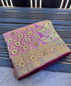 Heavy Bridal Banarasi Satin Silk Saree