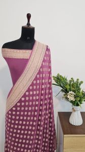 Magenta Pure Banarasi Khaddi Georgette Saree
