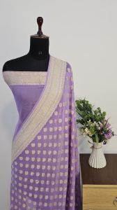 Magenta Pure Banarasi Khaddi Georgette Saree