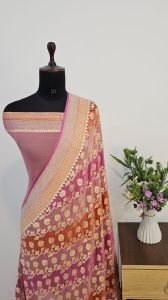 Magenta Pure Banarasi Khaddi Georgette Saree