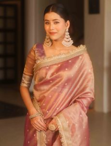 Pink Banarasi Tissue Silk Saree