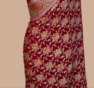 Pure Chiffon Georgette Banarasi Handloom Saree