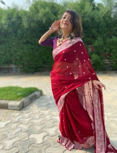 Pure Handwoven Banarasi Crepe Chiffon Silk Saree
