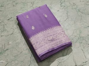Pure Handwoven Banarasi Crepe Chiffon Silk Saree