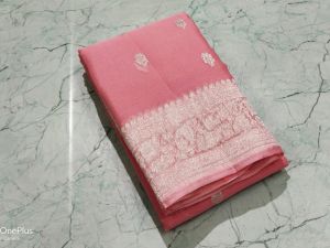 Pure Handwoven Banarasi Crepe Chiffon Silk Saree