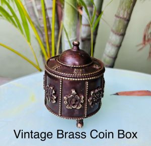 Vintage Brass Coin Box