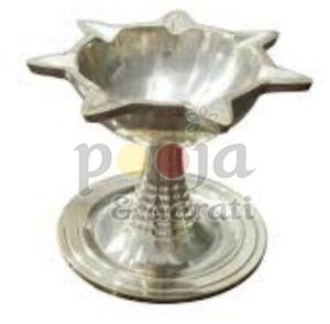 Decorative Religious Ritual Silver Pooja Diya