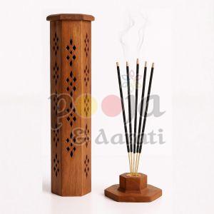 Wooden Temple Agarbatti Incense Stick Holder