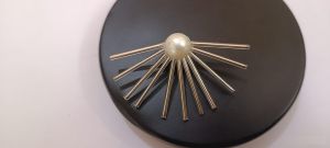 Designer Sunburst Pearl Brooch