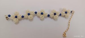 Floral Pearl Beaded Adjustable Bracelet