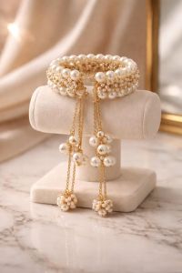 Pearl Beaded Adjustable Bridal Bracelet