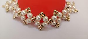 Pearl Golden Beaded Designer Choker Necklace