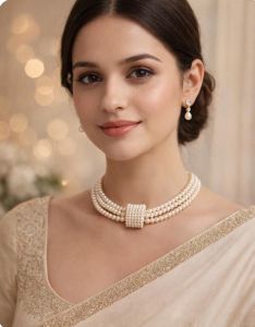 Pearl Multi Layer Bridal Choker Necklace