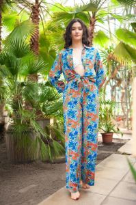 Ladies Blue Paisley Casual Wear Co Ord Set