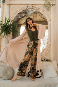 Ladies Chic Floral Palazzo Shrug Co-Ord Set