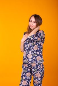 Ladies Floral Printed Night Suit Set