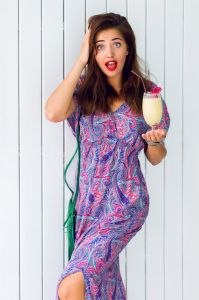 Ladies Pink Breeze Paisley Lounge Maxi Dress