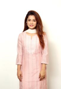 Ladies Pink Embroidered Straight Kurti Pant Suit Set