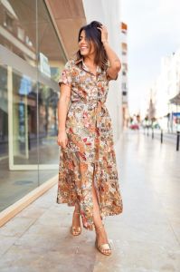 Ladies Urban Bloom Tie Knot Maxi Dress