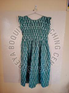 Green Georgette Printed Ladies Frock