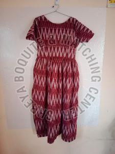 Red Designer Printed Frock