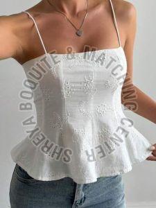 White Cotton Ladies Top