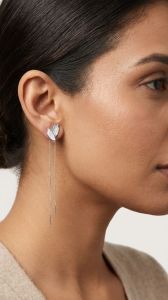 Elegant Silver Leaf Drop Earrings