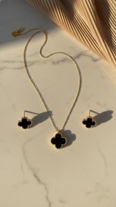 Four Leaf Clover Stainless Steel 18k Gold Plated Pendant