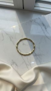 Gold Plated Bamboo Style Bracelet for Women