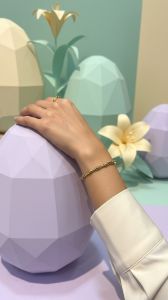 Gold Plated Bamboo Style Bracelet for Women