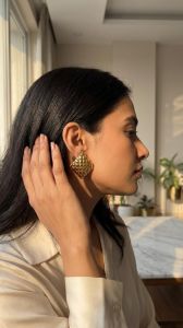 Gold Plated Square Stud Earrings
