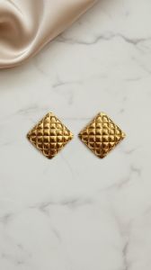 Gold Plated Square Stud Earrings