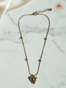 Gold Plated Stainless Steel Heart Pendant Necklace