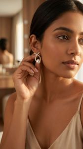 Golden Round Korean Stud Earrings