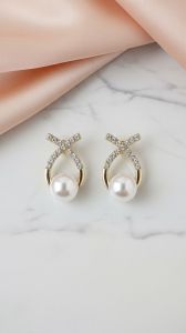 Golden Round Korean Stud Earrings