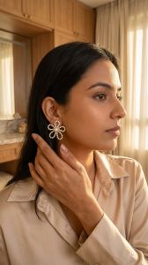 Pearl Flower Statement Earrings