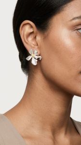 White Floral Stud Earrings