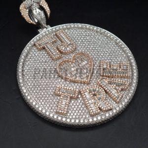 14K White Gold Plated Moissanite S925 King Cartoon Pendant