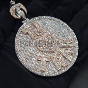 14K White Gold Plated Moissanite S925 King Cartoon Pendant