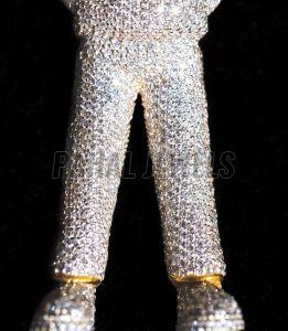 18K Yellow Gold and Pave Diamond Pendant