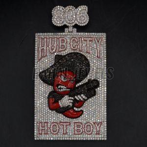 925 Silver Diamond Studded Hip Hop Style Pendant