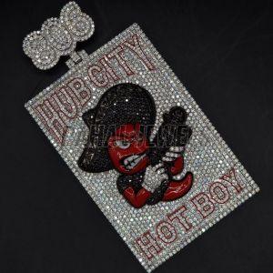 925 Silver Diamond Studded Hip Hop Style Pendant