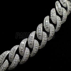 925 Sterling Silver Iced Out Cuban Chain