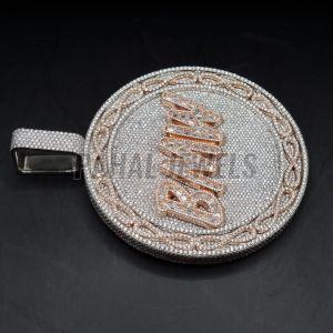 925 Sterling Silver Round Bmw Pendant