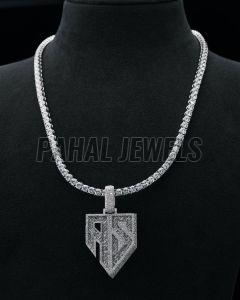 AS Letter Hip Hop Sterling Silver Pendent