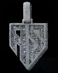 AS Letter Hip Hop Sterling Silver Pendent