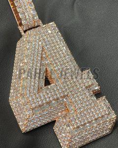 Diamond Iced Out Number 4 Pendant