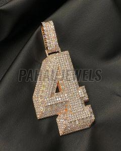 Diamond Iced Out Number 4 Pendant