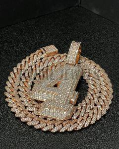 Diamond Iced Out Number 4 Pendant